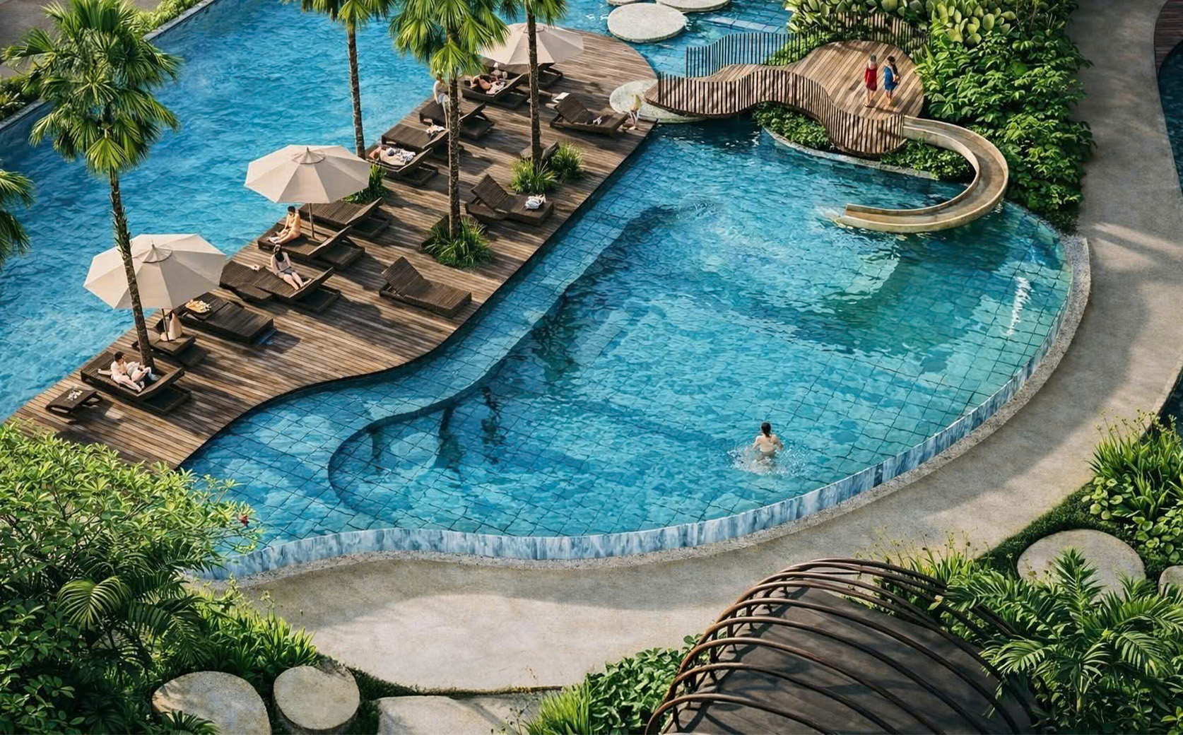 Hồ bơi resort Palm River