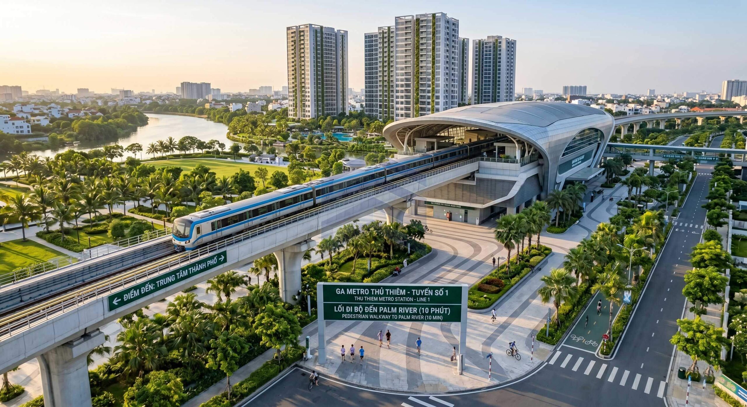 Ga Metro Thủ Thiêm cạnh Palm River